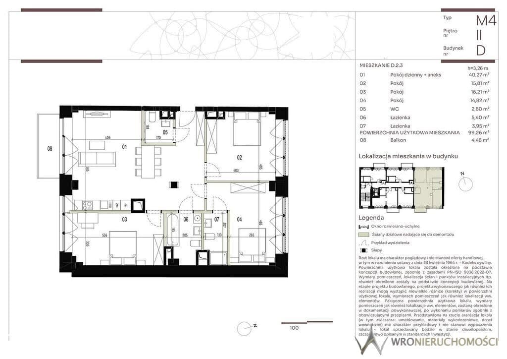 4 pokoje | 99,26 m² | centrum Wrocławia - zdjęcie 2