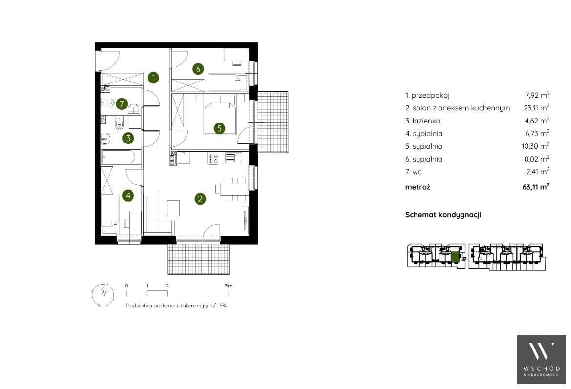 Komfortowe 4 pokoje + ogródek 60m2 - zdjęcie 2