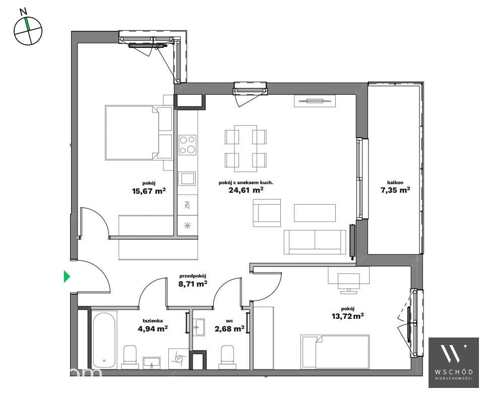 Komfortowe 3 pokoje + balkon| gotowe - zdjęcie 2