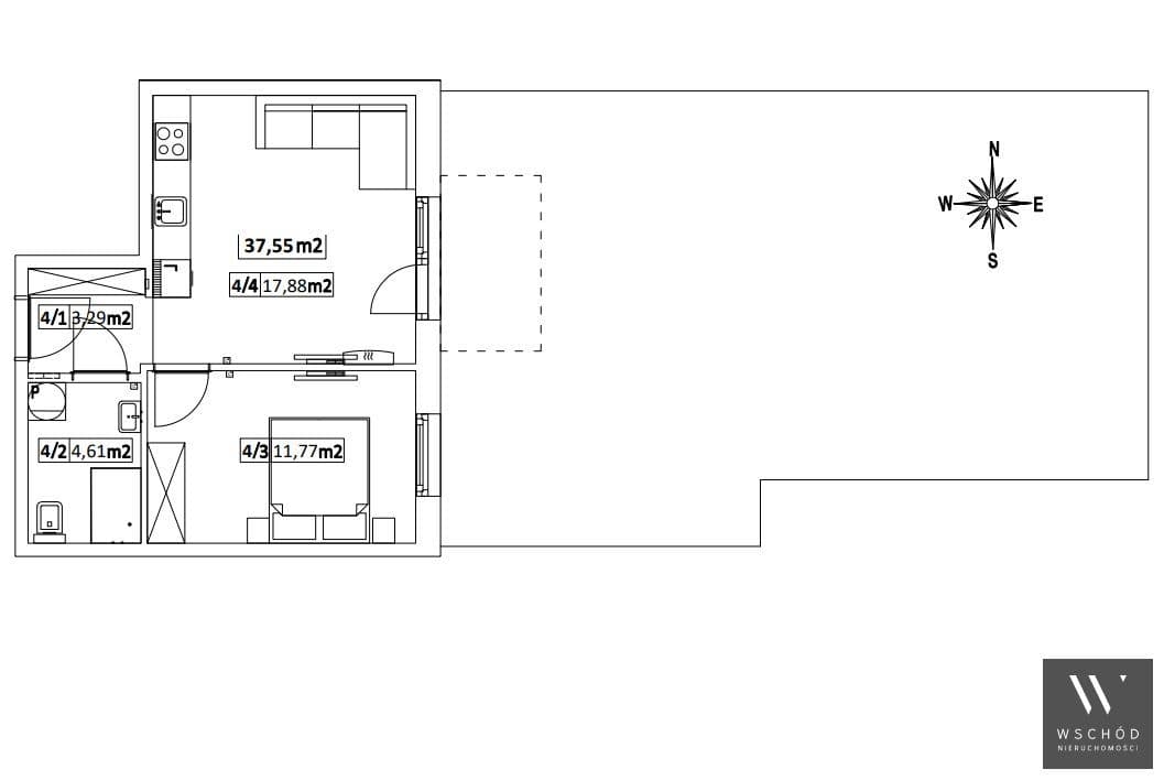 Komfortowe 2 pokoje | ogródek 80m2 - zdjęcie 3