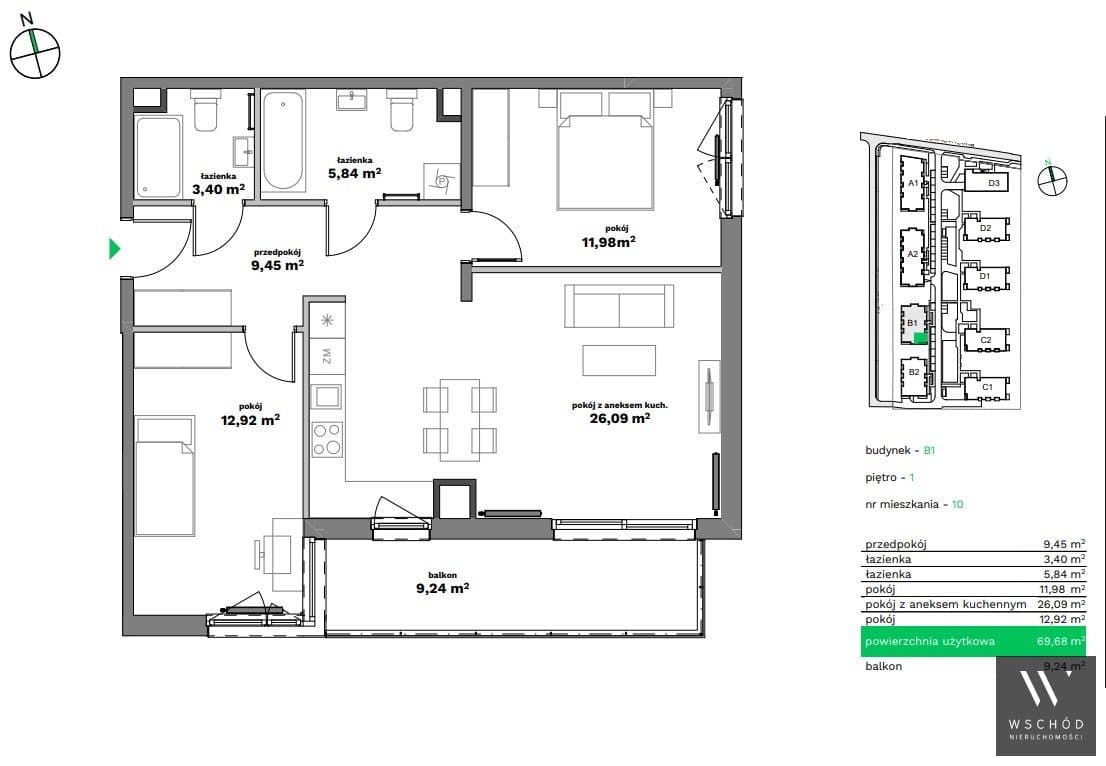 Komfortowe 3 pokoje + balkon| gotowe - zdjęcie 2