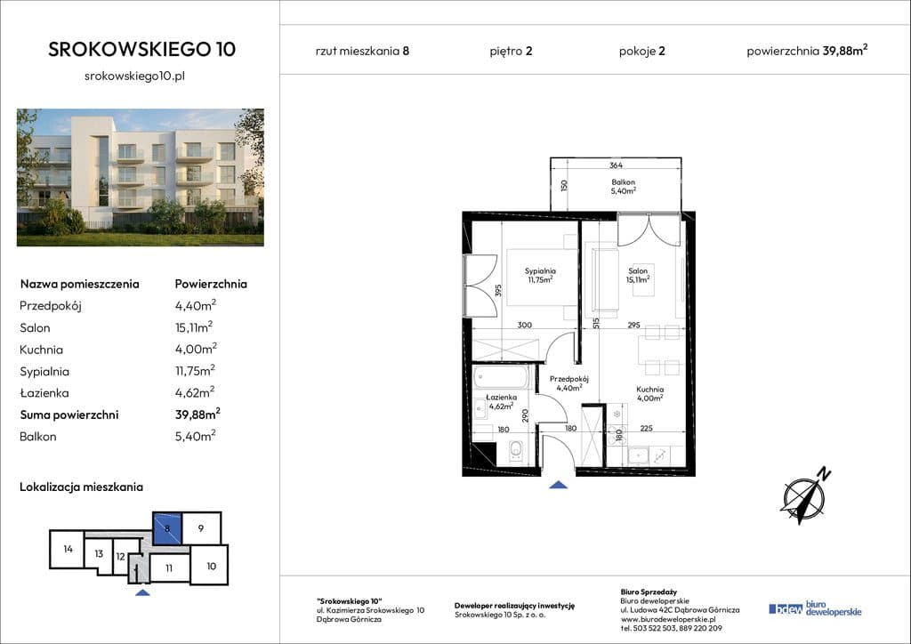 2 pokoje | 40 m2 | centrum Dąbrowy Górniczej - zdjęcie 9