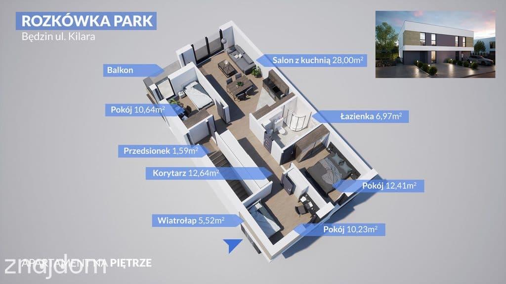 88 m² | 4 pokoje + ogród | 2 miejsca | GOTOWE - zdjęcie 3