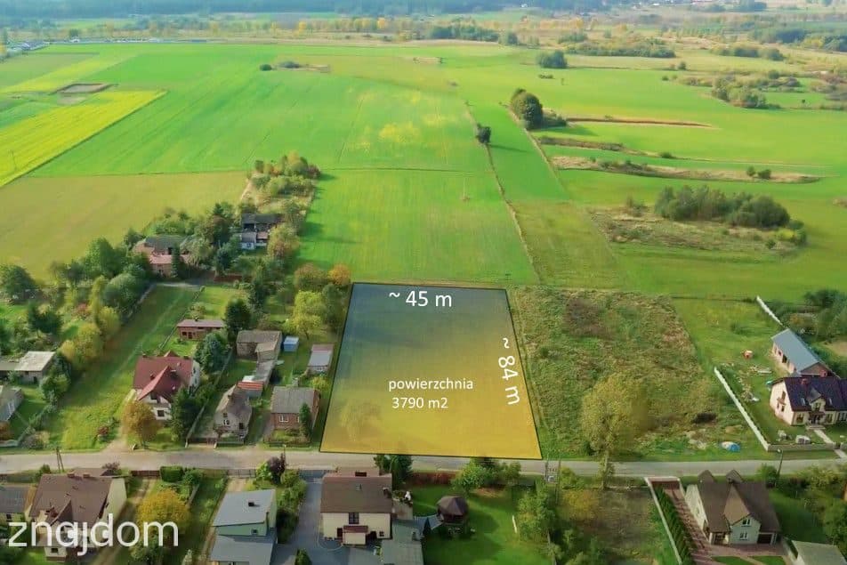 Działka 3790 m2, w całości pod zabudowę