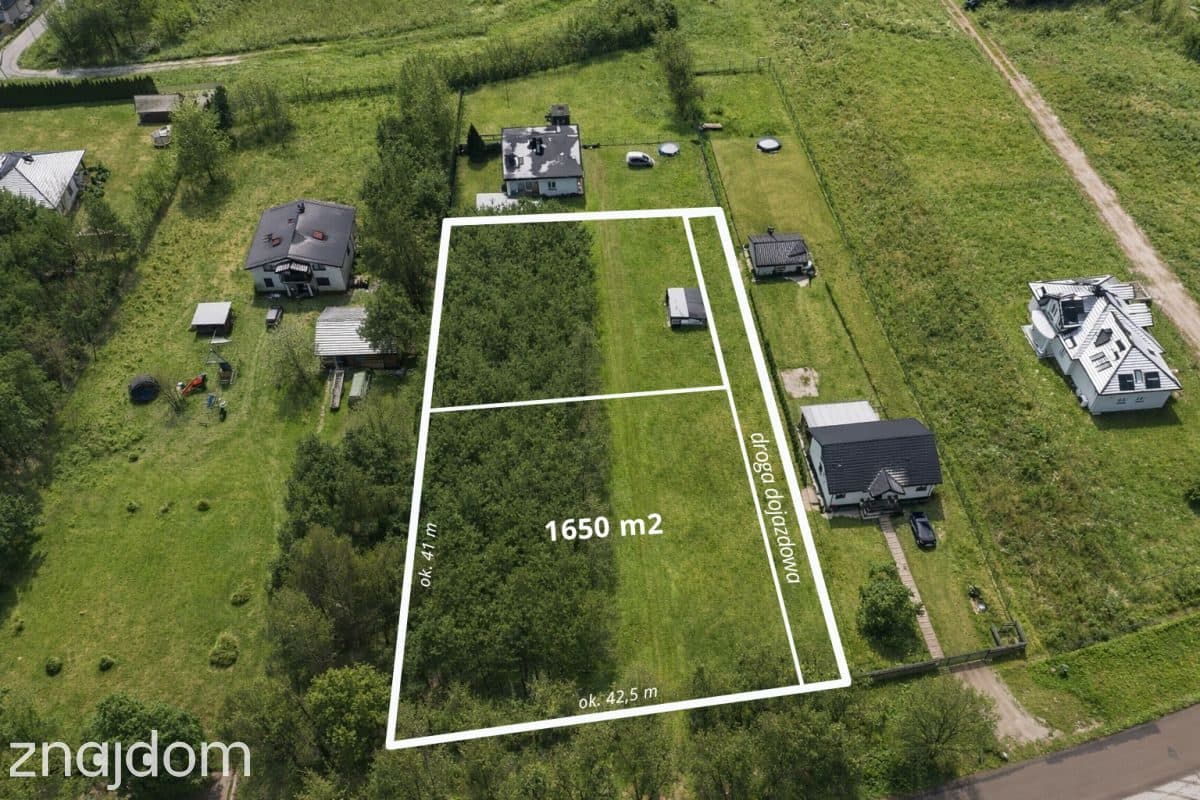 Działka budowlana 1650 m2 w Słowiku