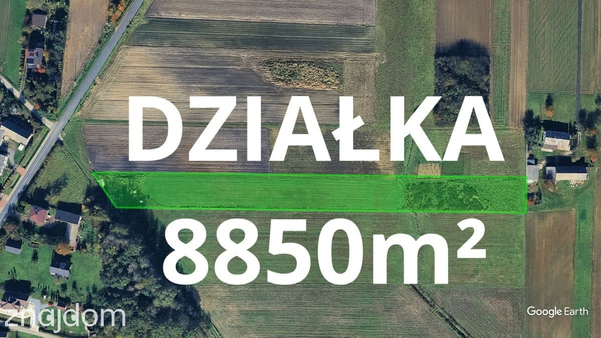 Działka rolno-budowlana z rozpoczętą budową domu.