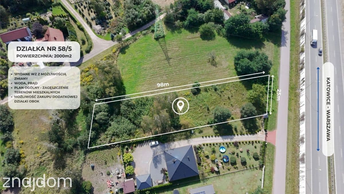 Zawady: działka 2000 m² z WZ, prywatność i natura