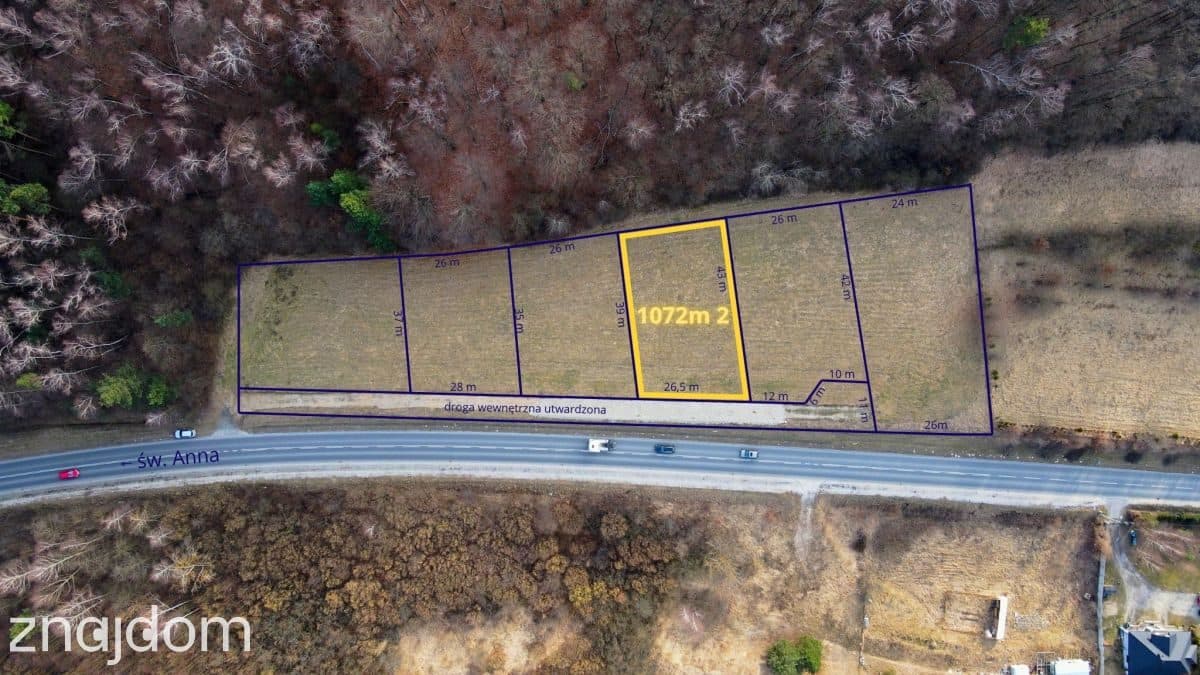 Działka widokowa przy lesie – Mstów, 1072 m2