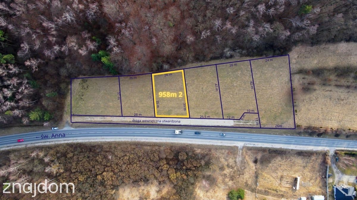 Działka widokowa przy lesie – Mstów, 958 m2