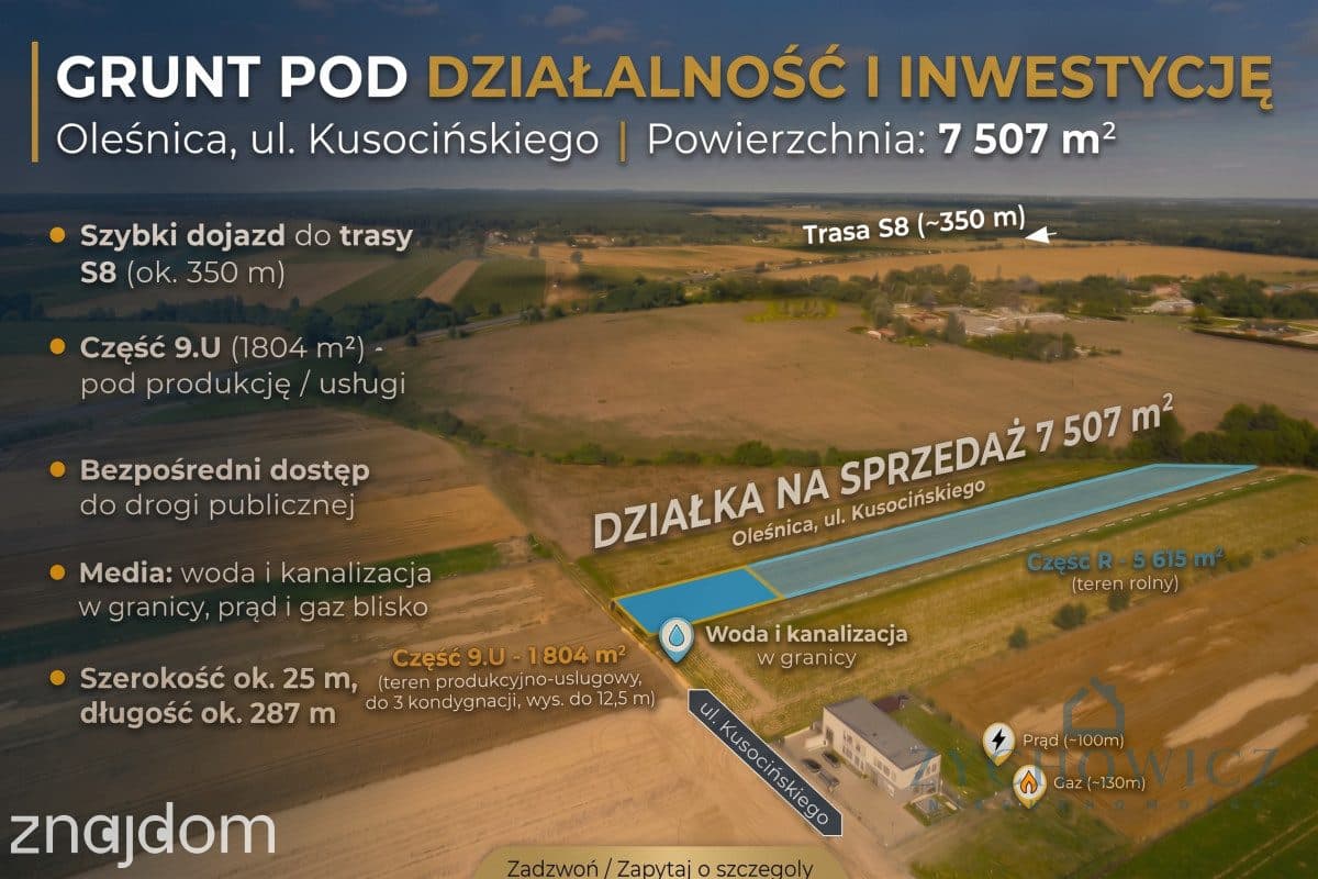 Działka 75 arów | MPZP – produkcja+ro|a |Oleśnica - zdjęcie 2
